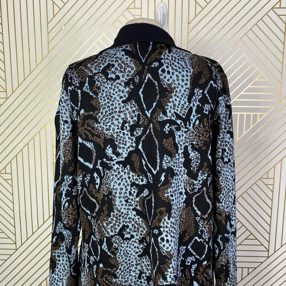 Exclusively Misook Cheetah Snake Animal Print Sweater Blazer Petite Size‎ Large - Picture 10 of 12